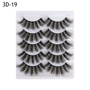 BESTIT SKONHED 5 Pairs Cruelty-free Wispy Thick Cross Natural Long False Eyelashes 3D Soft Mink Hair Eye Lash Extension