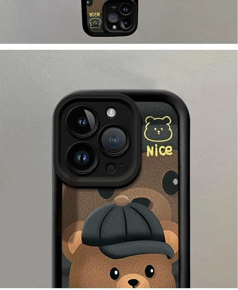 casing hp Vivo Y66 terbaru 2025 Topi Brown Bear kartun yang lucu