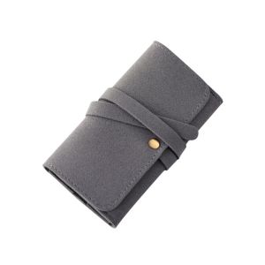 FLYING PU Leather Jewelry Roll Bag Roll Up Design Foldable Jewelry Storage Bag Durable Lightweight Necklace Storage Pouch Travel Use