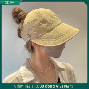 QK FA ✨ Có thể gập lại rộng vành kiểu tóc đuôi ngựa Sun hat có thể điều chỉnh cap mùa hè nhanh chóng-khô Visor ngư dân cap đối với phụ nữ bãi biển hat