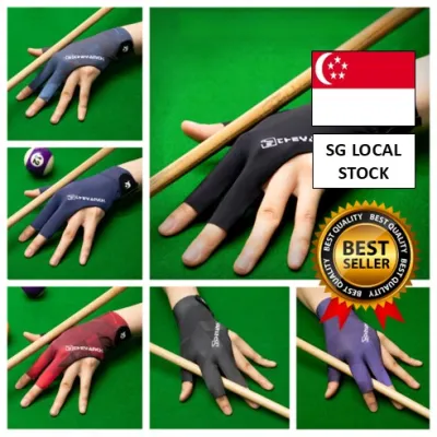 [SG 🚚] Professional Billiards Glove - Non-Slip Durable Breathable Three-Finger Left/Right for Snooker Pool Competition & Training