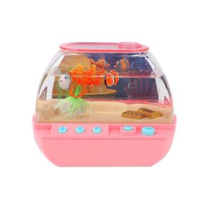 LAIFLE Cartoon Artificial Aquarium Toy Light Up Creative Mini Simulation Fish Tank Interactive Toys Lovely Music Interactive Aquarium Toys Children Toys