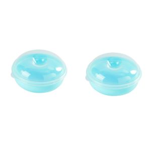 ANGY 2Pcs Plastic Bread Storage Box Airtight Round Food Containers Portable Reusable Doughnut Holder for Home