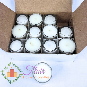 1 box GC01A White Votive Vigil Candle in glass Unscented Smokeless Candle (12pcs per box) 6.5cm tall