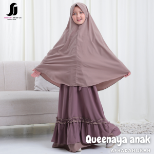 Afhadahijrah - Gamis perempuan set hijab cadar QUEENAYA wolfis fortaleza lavender ungu baju dan jilbab instan syari free niqab