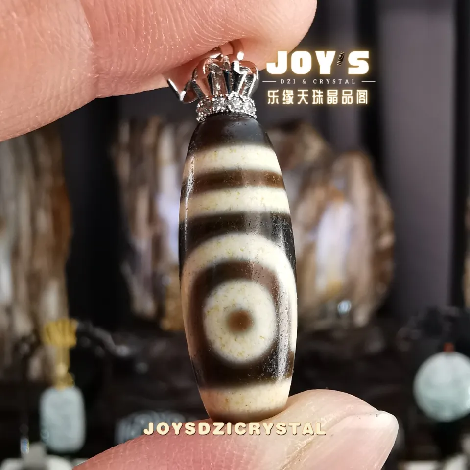 JOYSDZICRYSTAL 乐缘天珠晶品阁二眼天珠两眼天珠天珠吊坠铜镀银天珠链 