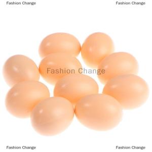 [COD] Fashion Change 10pcs Plastic Simulation Eggs Easter Egg Kids DIY Painting Decor Toys