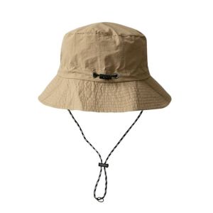 LUQIU Anti-UV Summer Bucket Hat Sun Protection Waterproof Panama Hat Portable Quick-drying Sun Hat Camping Hiking
