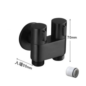 Bidet Spray Set Hygienic Shower Toilet Dual Outlet  Angle Valve Bathroom Accessories Bidet Toilet Partner Black/Silver