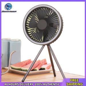 Winnereco Portable Camping Fan with LED Light Tripod W/ Timer Function for Outdoor Canopy Travel Fishing