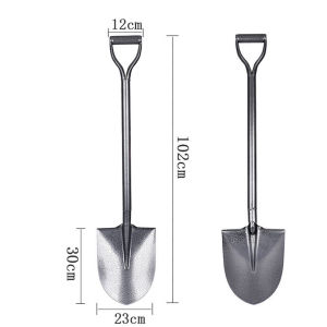 All Steel Shovel Round Point / Square Metal Shovel D-Handle Gardening Digging Pala Heavy Duty