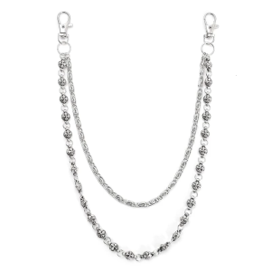 Customizable Punk Style Jeans Chain Alloy Iron Double Layer Waist Chain Handmade Hip Hop Fashion Clothes Accessory