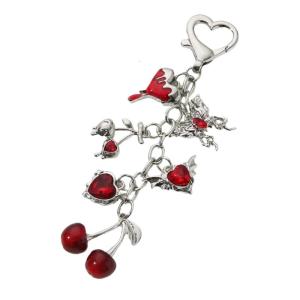 Lovely Bowknot Schoolbag Pendant Keychain Bowknot Chic Sweet Heart Cartoon Charm for Boys Girls Collectible Art