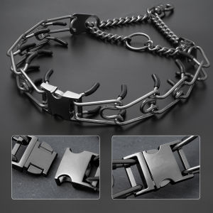 Adjustable Training Collars Anti Pull Dog Collar for Large Dogs Stainless Steels Dog Collar with Quick Release Buckle and covers