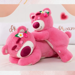 ตูกตาหมี สตอเบอร์ รี่ ตูกตาหมี ตูกตาหมีตัว ใหญ่ ขนปุย ขนาด 40/55 ซม. หมอน ตูกตาหมีสตรอเบอร์รี่ ตูกตาหมีชมพูกลิ่นหอม หมี วาเลนไทน์