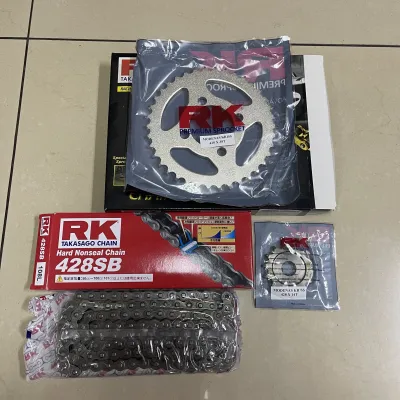 RANTAI DAN SPROCKET SET RK CHAIN & SPROCKET SET KRISS110 KRISS 1 KRISS120 428X108L/14T/38T/42T