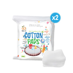 Wel-B Cotton Pads 130g (เวลบี สำลีแผ่นขนาด 3x4 นิ้ว 90 แผ่น) (แพ็ค 2 ซอง) - สำลี สำหรับเด็ก ทารก สำลีเช็ดหน้า