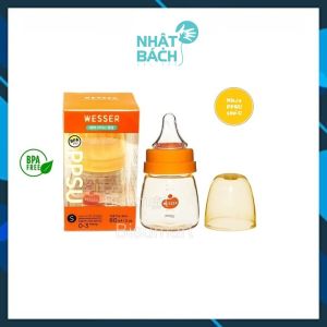 Bình sữa Wesser Bình Sữa cổ hẹp cho bé nhựa PPSU 60ml