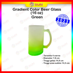 Gelas Bir Frost Gradient Warna Sublim / Beer Mug Sublimation 16 Oz Eceran Minimal Pembelian 2 dan Kelipatannya