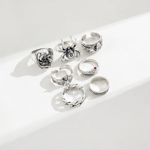 Minwen 7Pcs set Punk Snake Rings For Women Gothic Spider Men Fashion Jewelry Gifts Accessories