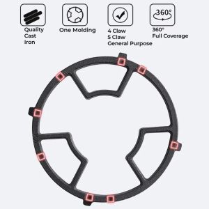 Universal Non Slip Cast Iron Stove Wok Support Rack Burner for Kitchen Wok Support Ring Cooktop Rang