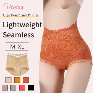 High Waist Lace Panties Butt Lift Body Shaping Ultra-Thin Underwear Cotton Breathable Seamless Antibacterial Shapewear