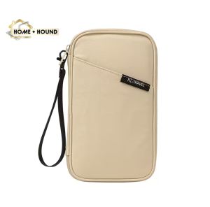 Home + Hound Passport Holder & Travel Wallet Zippered Wallet Document Organizer Case Compact Zippered Wallet Credit