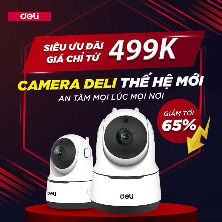 Camera Wifi Deli HD 1080P 360 Độ Chính Hãng Quan Sát Ban Đêm Giám Sát ...