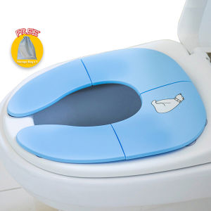 [SG Stock] Portable Potty Training Seat For Kids Toddler Potties Trainer urinal Cartoon bear good for Travel and On-the-go - Blue Color
