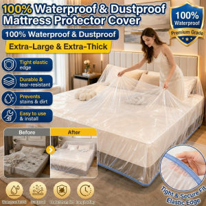 Extra Large Thickened Elastic Dust Cover with Elastic Band Heavy Duty Stretchable Non Woven Dustproof Cover for Furniture Mattress Sofa Bed Home Storage