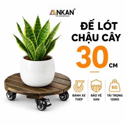 Kệ Để Chậu Cây Cảnh Cao Cấp Màu Xám Đen Chịu Tải 120Kg Di Chuyển Các Vật Nặng Trong Nhà Tiện Lợi Để Kê Chậu Cây Chậu Hoa Tròn 30cm