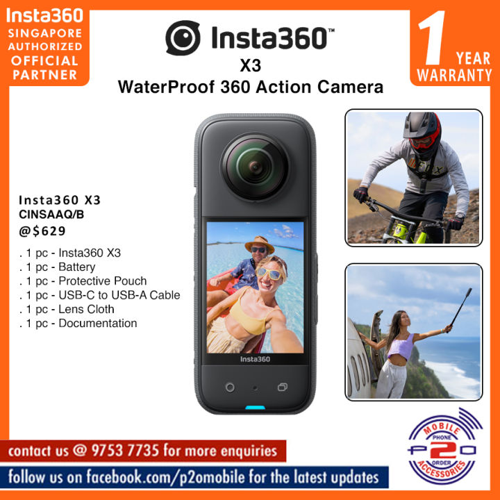 Insta360 X3 (1 Year Local Warranty) Waterproof 360 Action Camera