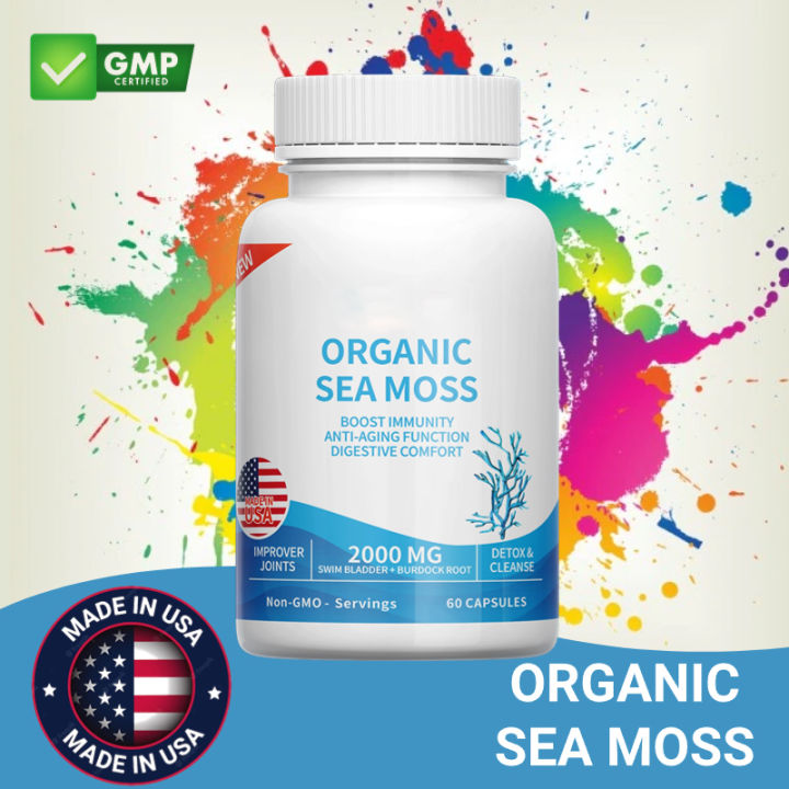 Organic Seamoss Capsules - Burdock Root, Irish Moss and Bladder Horn ...