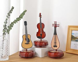 Violin Guitar Lute Trumpet Saxophone French Horn Harp Yueqin Music box Romantic gift box for musician Home decoration