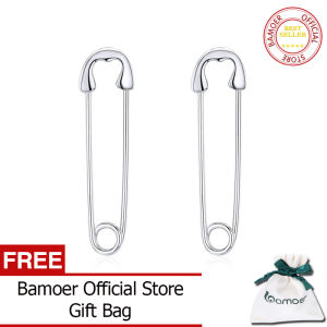 BAMOER Bông Tai Kẹp Giấy Bằng Bạc Ý 925 Thật Cho Nữ Trang Sức Thời Trang SCE695