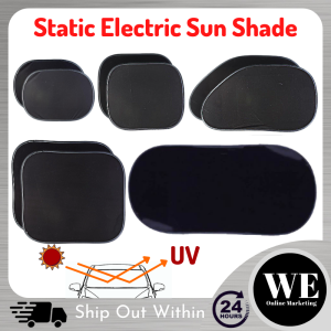 (Ready Stock) Universal Car Static Electric Sun Shade - With UV Protection Pelindung Cermin Tingkap Cahaya Matahari Black Window Film Sunshade Foldable Car Window Sun Shades Cover Front Side Windshield Windscreen Sunblock Kereta Hitam Tint Tinted