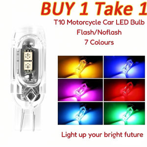 1pcs 7colors T10 W5w Lens Led Flash Strobe Bulb 5-Chip Flashing Interior Parking License Plate Reading Signal Light
