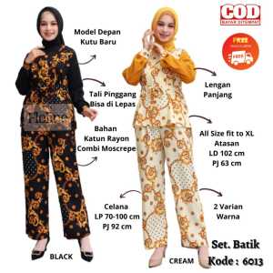 Floline Ols - Setelan Batik Motif Sultan / Set Batik Fashion Wanita Katun Rayon 6013