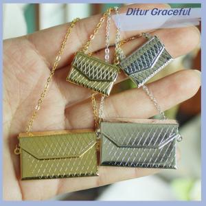 Ditur Metal chain pack Doll Bag Miniature Shopping Handbag for Clothes Accessories