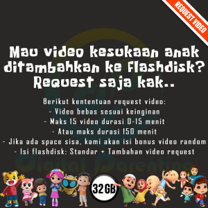 Flashdisk Edukasi Anak Muslim Terbaru 1300+ Video Edukasi Anak Islam & Video Parenting 32GB | Free 2 OTG & Buku Saku