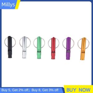Millys จี้นกหวีดโลหะพร้อมพวงกุญแจสำหรับการอยู่รอดนกหวีดขนาดเล็กสำหรับเหตุฉุกเฉิน