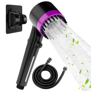 Hand Shower for Bathroom 3 Modes High Pressure Handheld Shower Head with Pause Button Hard Water Softener with Filter Core 59 Staintaless Steel Hose and Wall Shower Head Holder