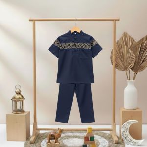 SETELAN KOKO KURTA ANAK DADA BATIK GARIS USIA 1-10 TAHUN