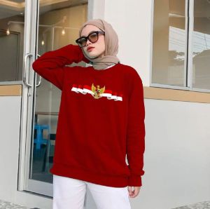 Promo Sweater Pria Wanita Trendy Kaos Hut RI Crewneck Dirgahayu Ikn Sweter 17 Agustus Baju Garuda