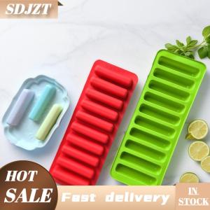 SDJZT Silicone dải dài Ice Cube khuôn không dính cho sô cô la Jelly Biscuit DIY Baking Ice Cream thanh khay công cụ nhà bếp 10 Lưới