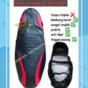 sarung jok motor vario/scoopy/nmax/pcx/aerox model piramid tanpa staples bisa pasang sendiri PNP