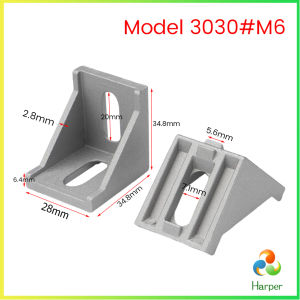 Harper อลูมิเนียมมุม L-Type ฉากอลูมิเนียม Bracket ตัวจับฉาก ข้อต่อฉากอลูมิเนียม Aluminum Profile Corner Bracket