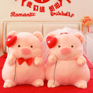 JOJO CASTLE Kawaii Anime Lulu Pig Plush Toy Creative Stuffed Soft Animals Wedding Suit Chubby Couple Piggy Wedding Gift Birthday Decor Girls 压床娃娃