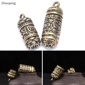 【ZP】 Cute Jewerry Hollow Brass Phật Sutra xi lanh Mặt dây chuyền Keychain Vòng cổ trang sức hộp