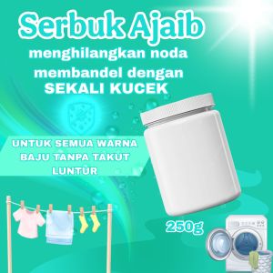 pembersih noda pakaian 500 gram serbuk ajaib penghilang noda baju pakaian selimut dll
